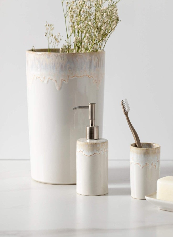 Casafina Ceramic Soap & Lotion Pump Dispenser - Taormina Collection, White | Stoneware Bathroom Accessories | Quality Bath Decor | 3'' x 4.25'', 20 oz. - Image 2